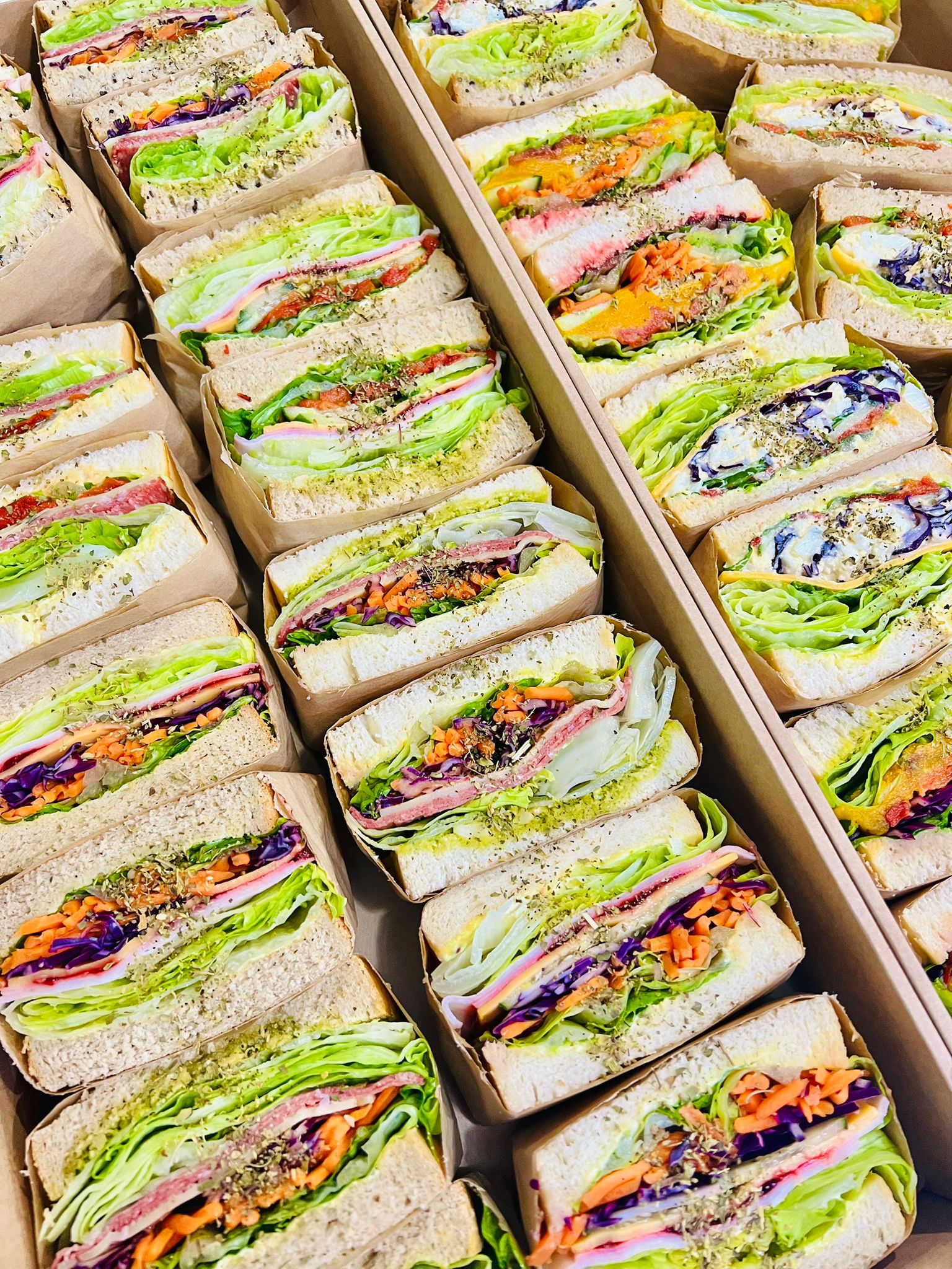 Substantial sandwiches with salad
